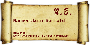 Marmorstein Bertold névjegykártya